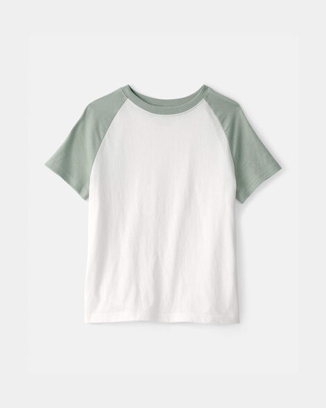 kid colorblock t-shirt - green/white