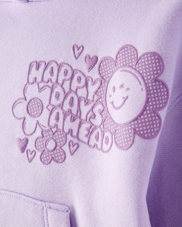 Product image 2 of Toddler Girl 2-Piece Flower Graphic Long-Sleeve Hoodie & Pant Set - Purple