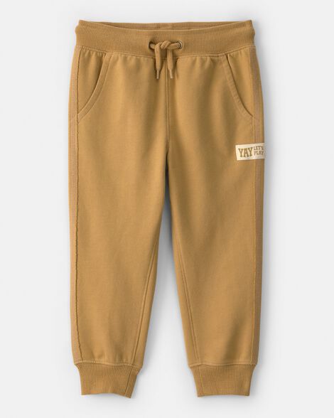toddler boy french terry joggers - brown