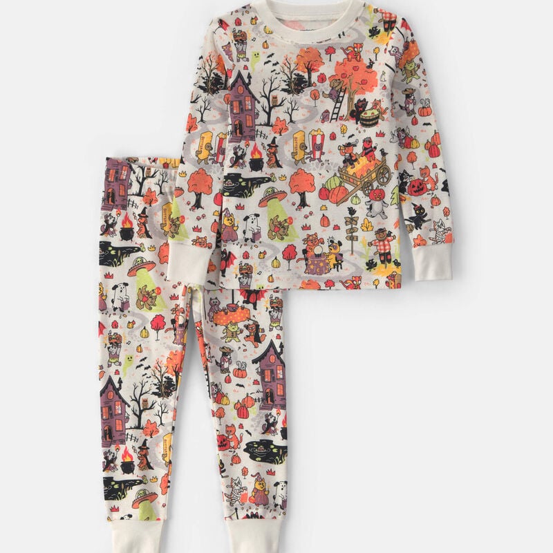 Toddler 2-Piece Halloween Scavenger Hunt 100% Cotton Snug Fit Pajama Set