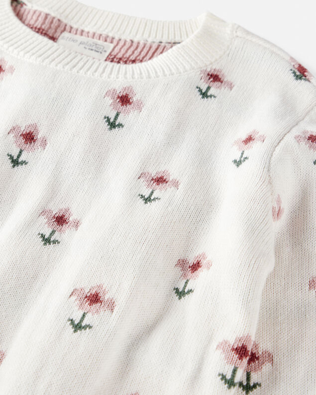 Product image 2 of Girls Organic Cotton Sweater Knit in Wildflower Maze Print