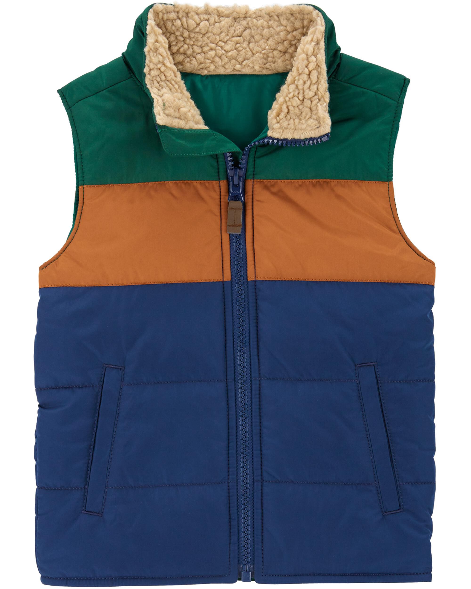Toddler Colorblock Zip Up Puffer Vest Carter s Carter s