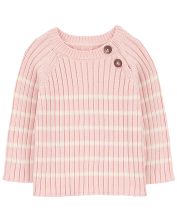 Baby Striped Ribbed Sweater Knit Top
