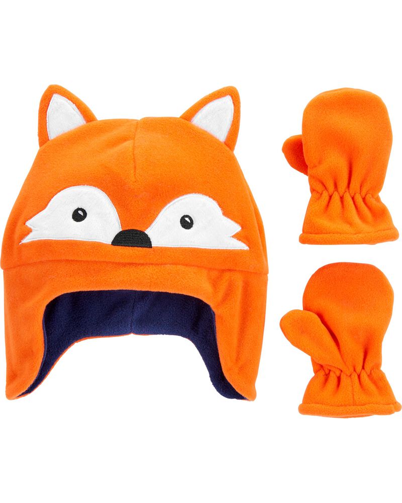 2 Piece Fox Hat Mittens Set Carters Com