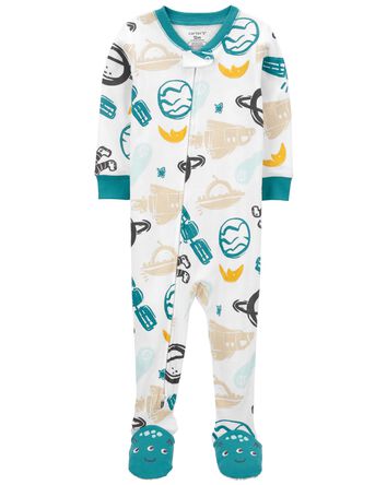 Baby 1-Piece Space 100% Snug Fit Cotton Footie PJs