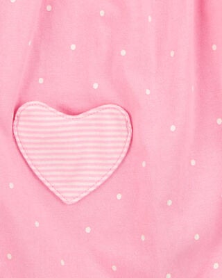 Product image 2 of Baby Heart Short-Sleeve Cotton Romper - Pink