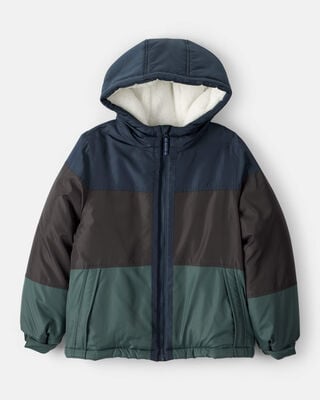 Boys Hooded Heavyweight Winter Jacket - Grey