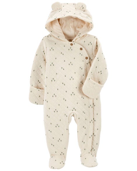 Product image 2 of Baby Hooded Quilted Jumpsuit