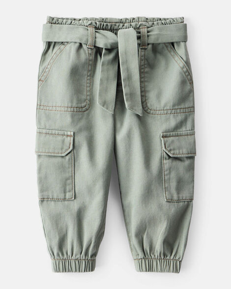  Product image 1 of Baby Girl Cotton Cargo Joggers - Green