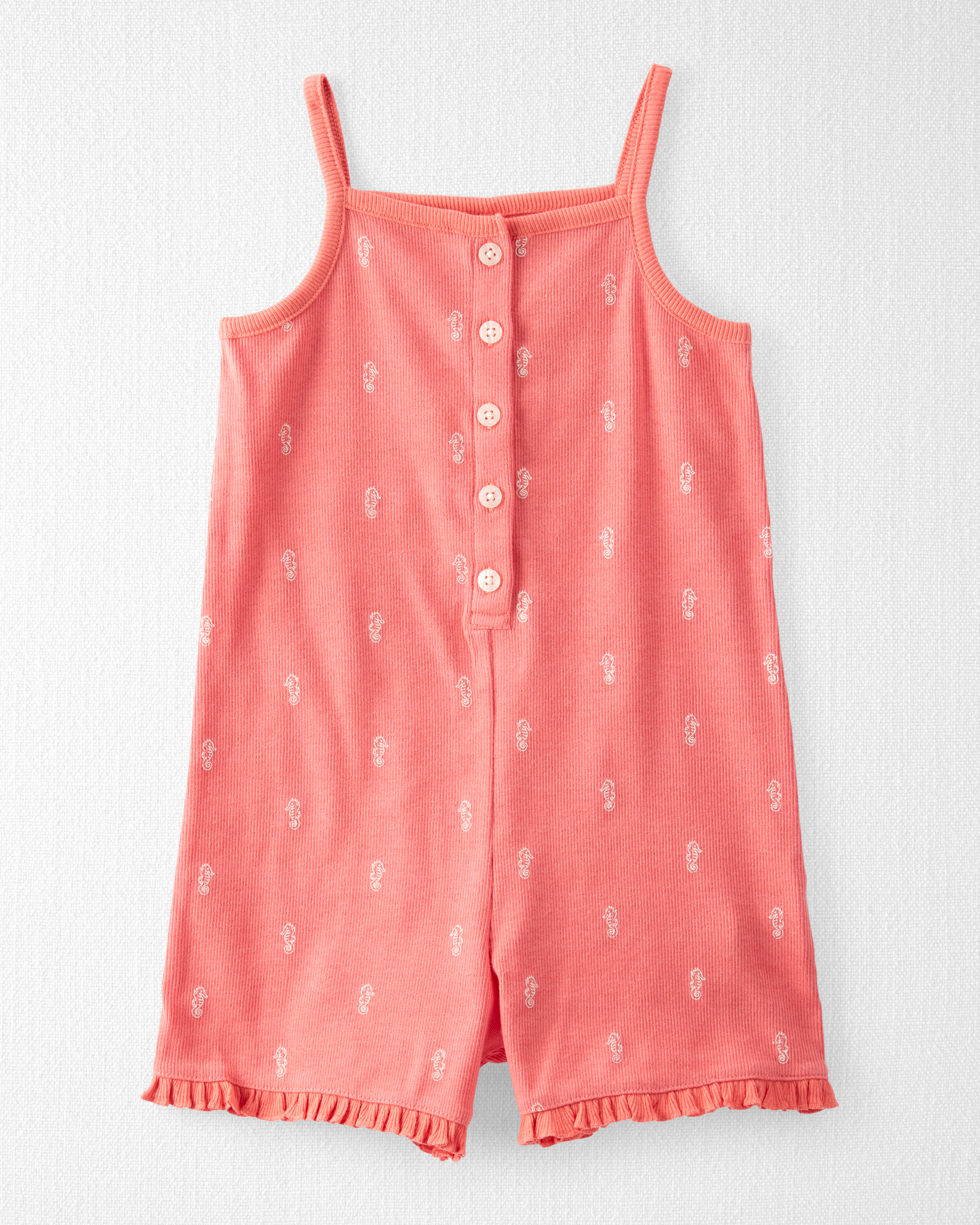 Toddler Organic Cotton Knit Romper Seahorse Print