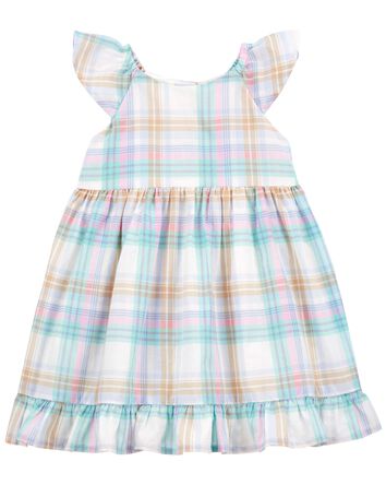Baby Plaid Flutter Babydoll Dress