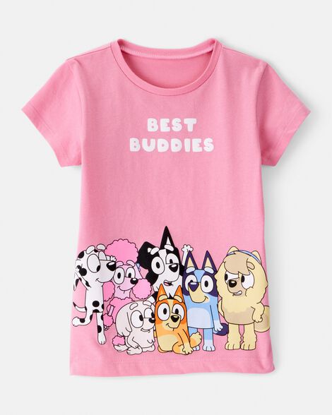 toddler girl bluey best buddies short-sleeve graphic tee - pink