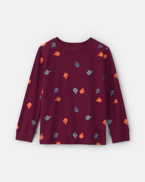 boys gameday long-sleeve t-shirt - burgundy