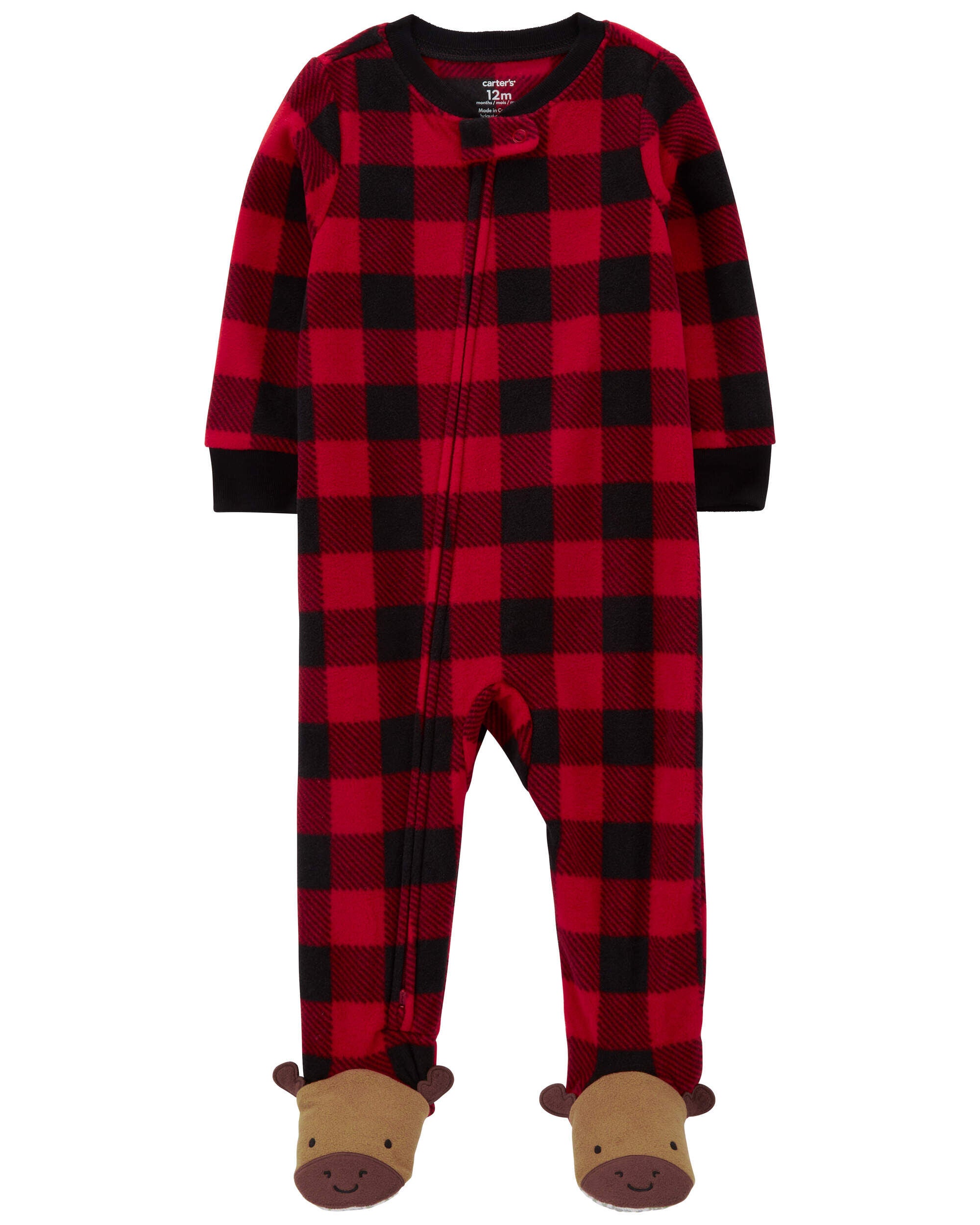Kid 1 Piece Buffalo Check Fleece Footie Pajamas Carter s Carter s