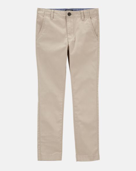 Boys Husky Fit Stretch Chino Pants - Khaki