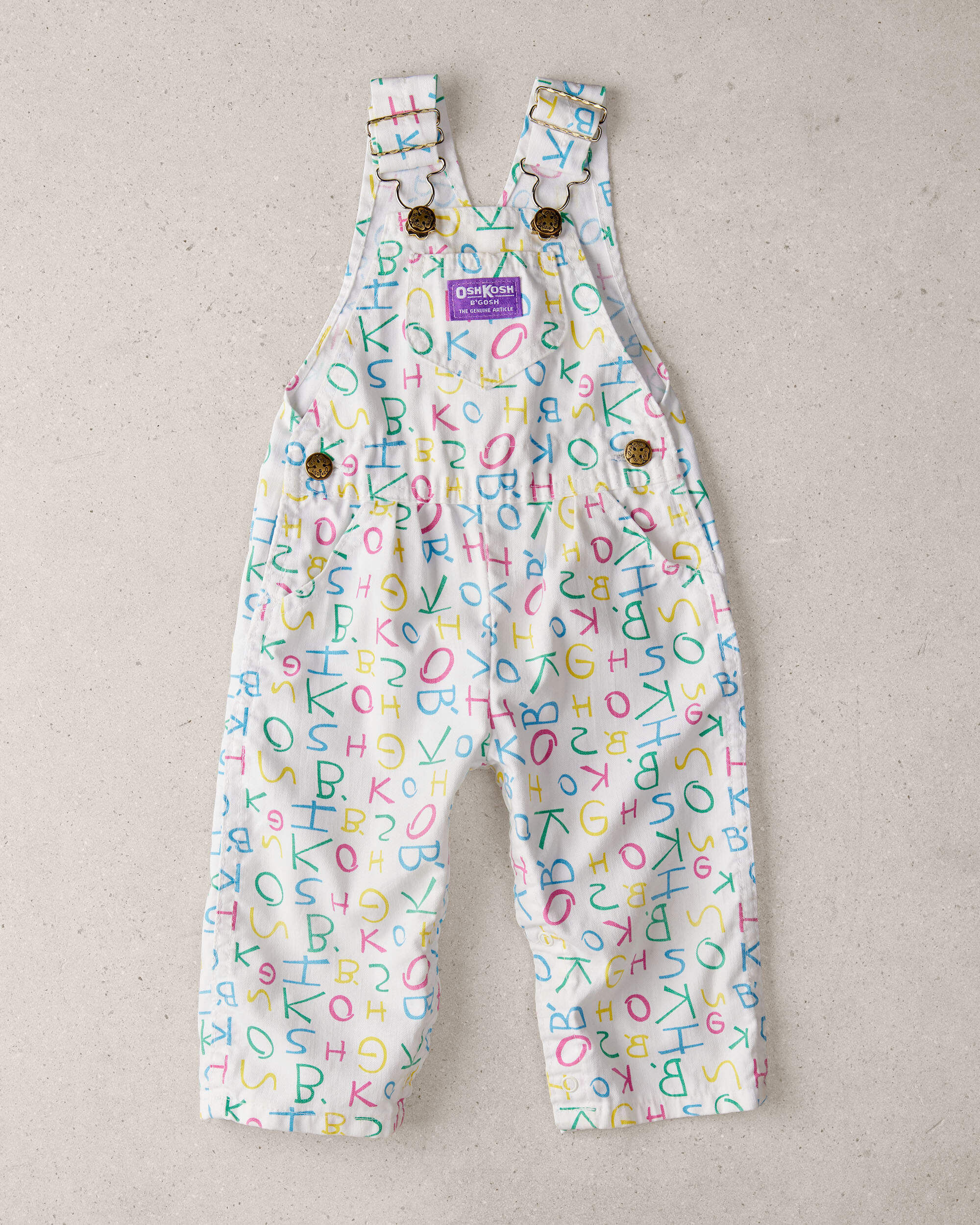 Baby 24M Vintage OKBG Print Denim Overalls from the OshKosh Archive Release, circa 1980s
