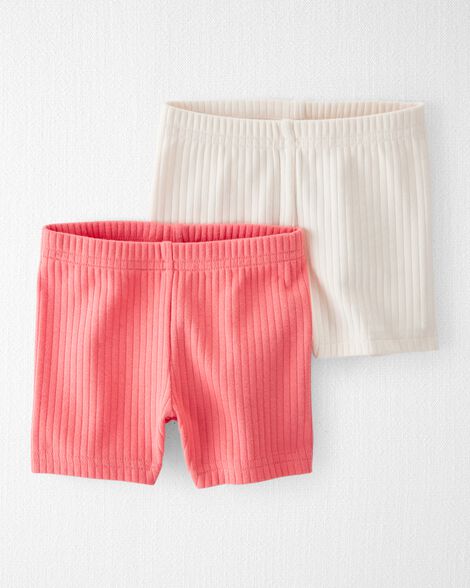  Product image 1 of Baby 2- Pack Organic Cotton Ribbed Pedal Shorts