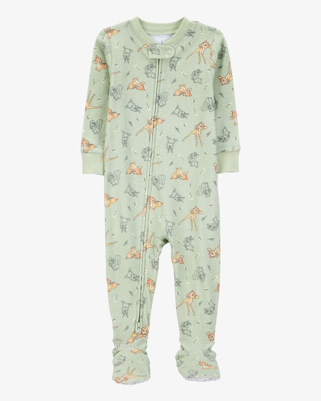 Baby Girl Peppermint Print DreamPlush Long-Sleeve Snug Fit 1-Piece Pajamas - Pink