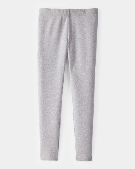 Product image 2 of Kid Solid Cotton Ribbed Stretch Leggings - Grey