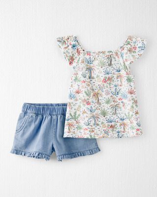 Product image 1 of Toddler 2-Piece Organic Cotton Tropical-Print Set