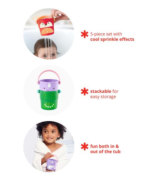  Product image 3 of Zoo Stack & Pour Buckets Baby Bath Toy