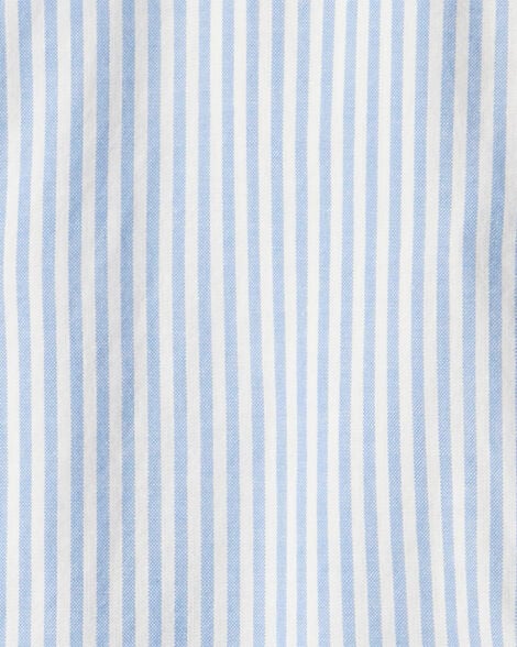 Product image 3 of Kid Striped Button-Down Long-Sleeve Shirt Dress - Blue/White