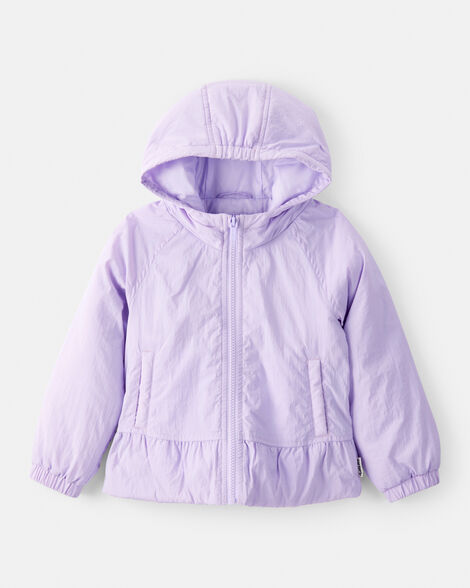 toddler girl long-sleeve midweight jacket - purple