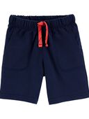 Navy - Baby Pull-On Knit French Terry Shorts, Selected