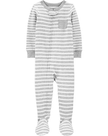 Baby 1-Piece Striped 100% Snug Fit Cotton Footie Pajamas