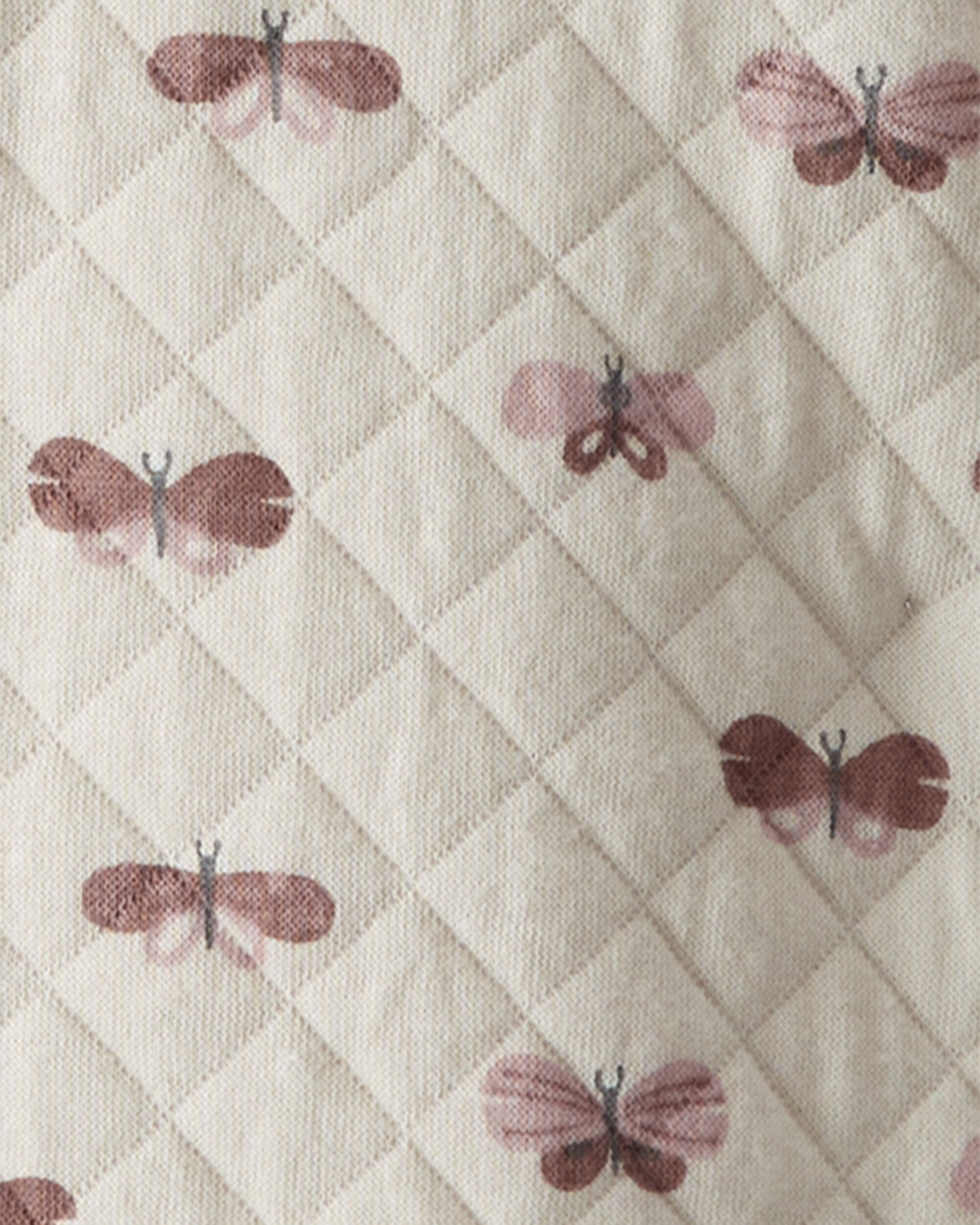 Baby Organic Cotton Quilted Double Knit Butterfly Jumpsuit