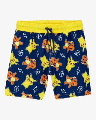 Product image 1 of Kid Pokémon™ Pikachu Swim Trunks - Navy/Yellow