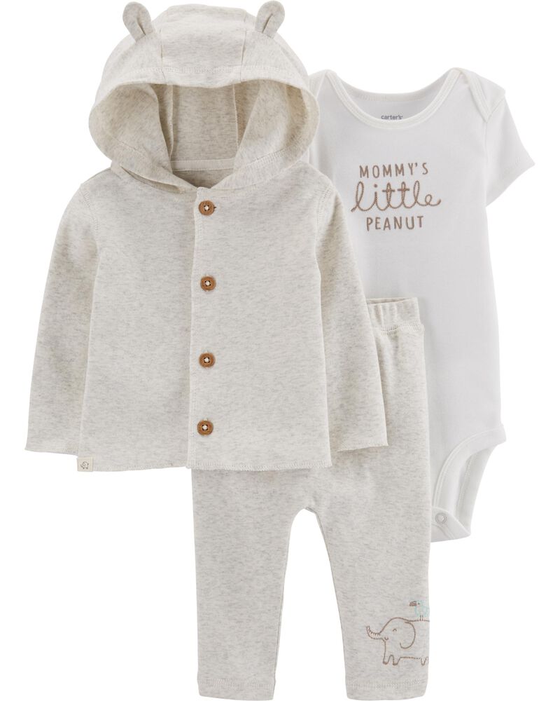 3 Piece Peanut Little Cardigan Set Carters Com