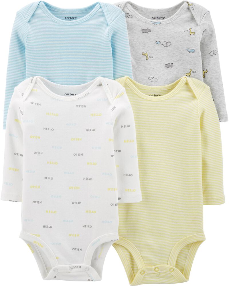 4 Pack Striped Original Bodysuits Carters Com