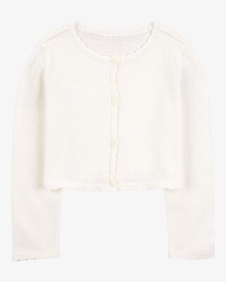 Product image 1 of Toddler Scalloped Trim Cardigan Sweater - Ivory