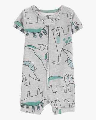 Product image 1 of Toddler Dinosaur Print Snug Fit Cotton 1-Piece Pajamas - Heather