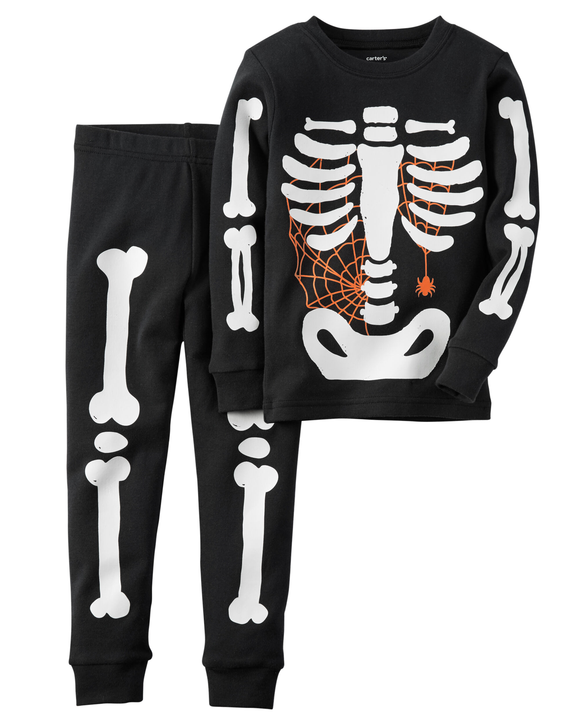 2 piece glow in the dark snug fit cotton halloween pjs loading zoom