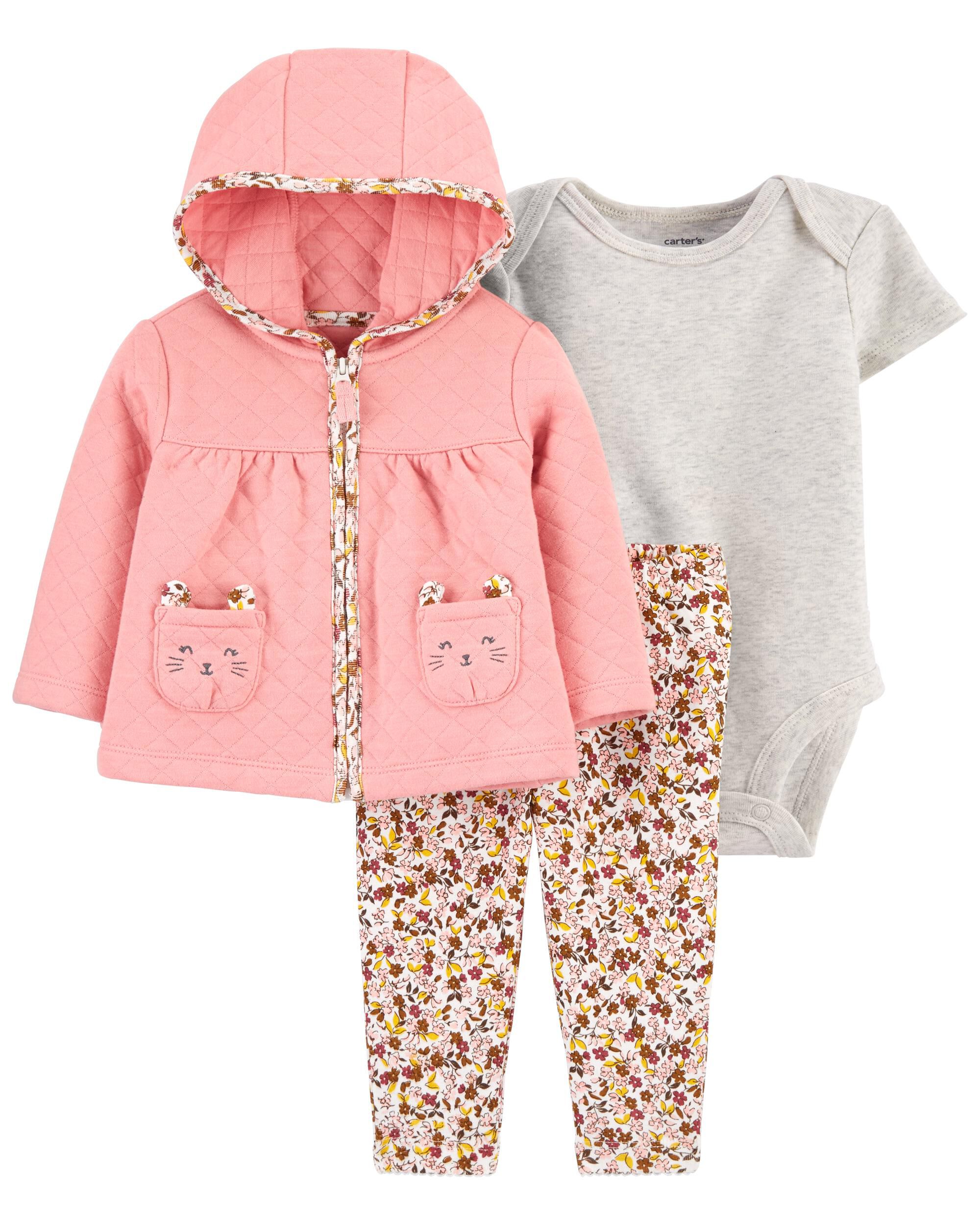 *CLEARANCE* 3-Piece Quilted Little Cardigan Set