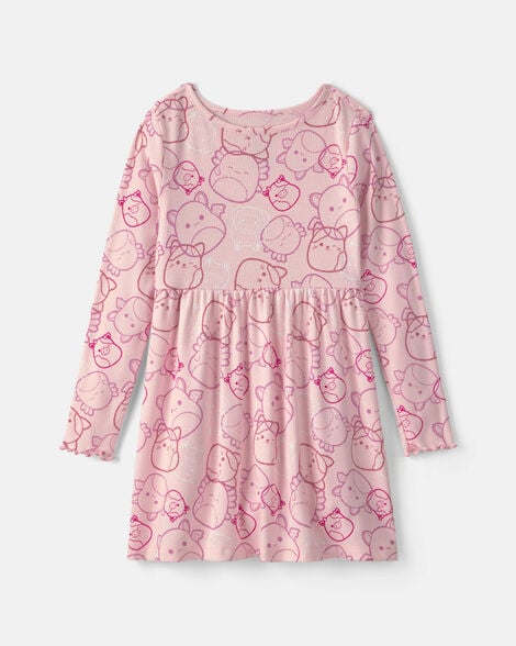 girls squishmallow long-sleeve dress - pink