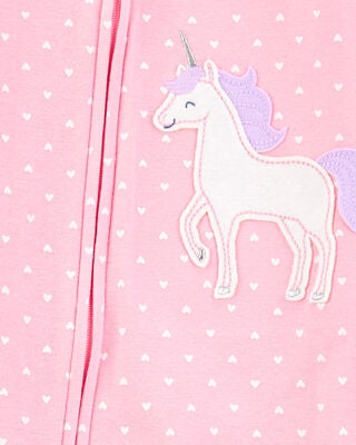 Product image 2 of Baby Unicorn Snug Fit Cotton Footie 1-Piece Pajamas - Pink