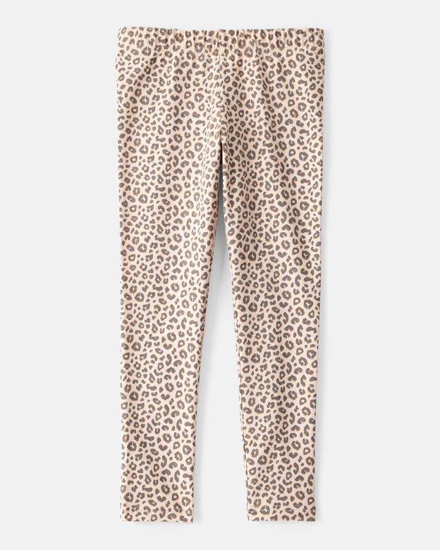 Product image 2 of Kid Cotton Leopard Stretch Leggings - Brown