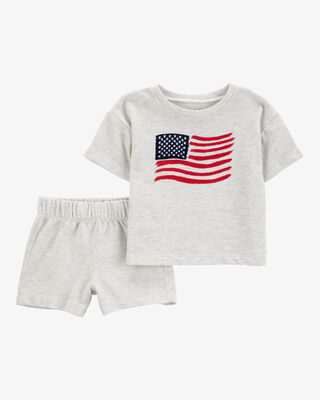 Product image 1 of Baby 2-Piece American Flag Tee & Short Set