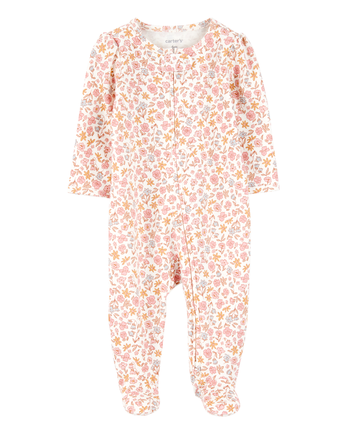 carter's Baby Girl Floral 2-Way Zip Cotton Sleep & Play Pajamas - Pink