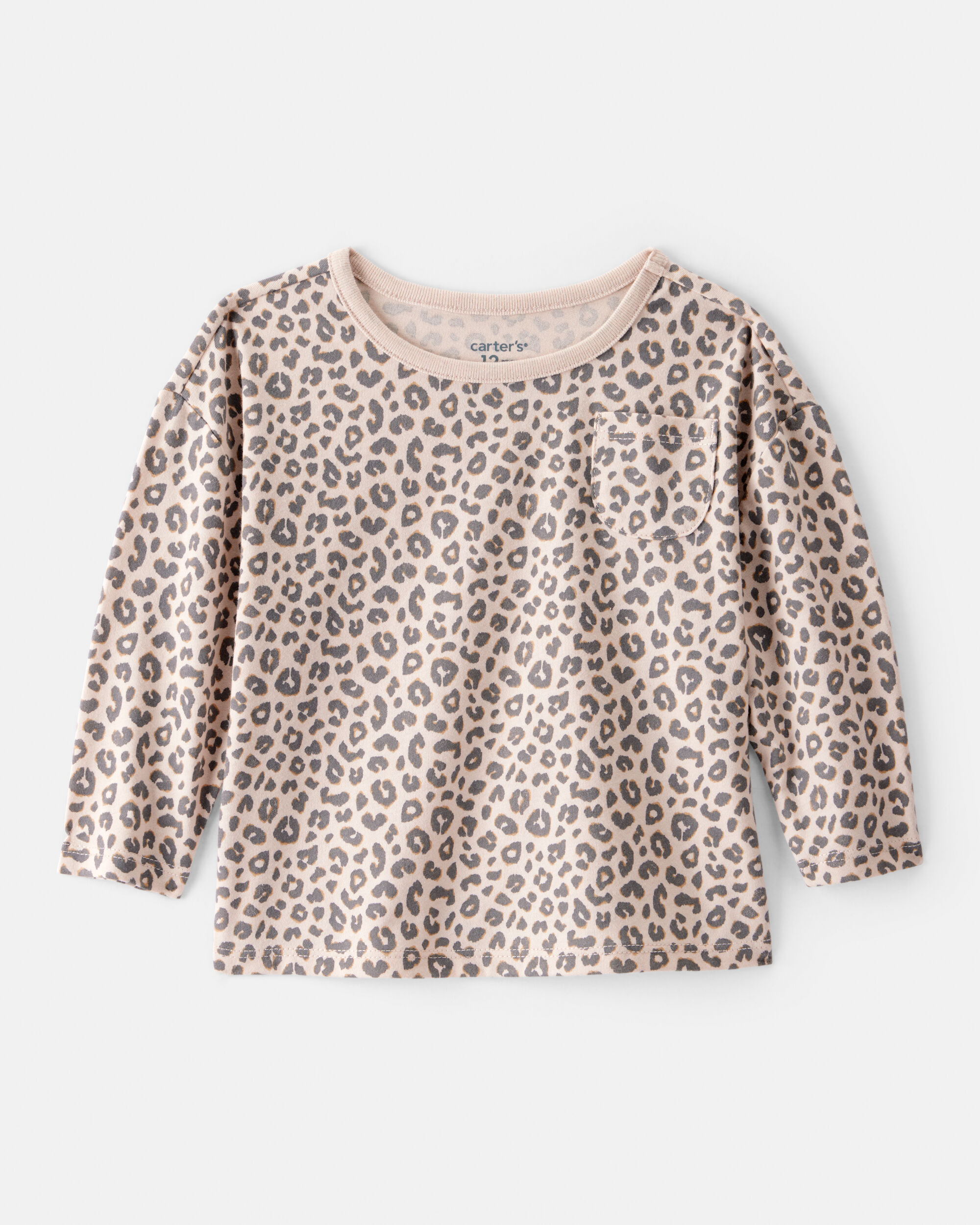 Baby Girl 2-Piece Leopard Print Top & Cotton Stretch Leggings Set - Brown