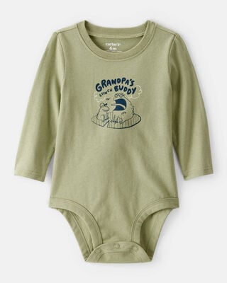 Baby Boy Abuela Long-Sleeve Graphic Bodysuit - Blue