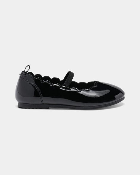  Product image 2 of Toddler Girl Scallop Edge Shiny Dress Shoes - Black