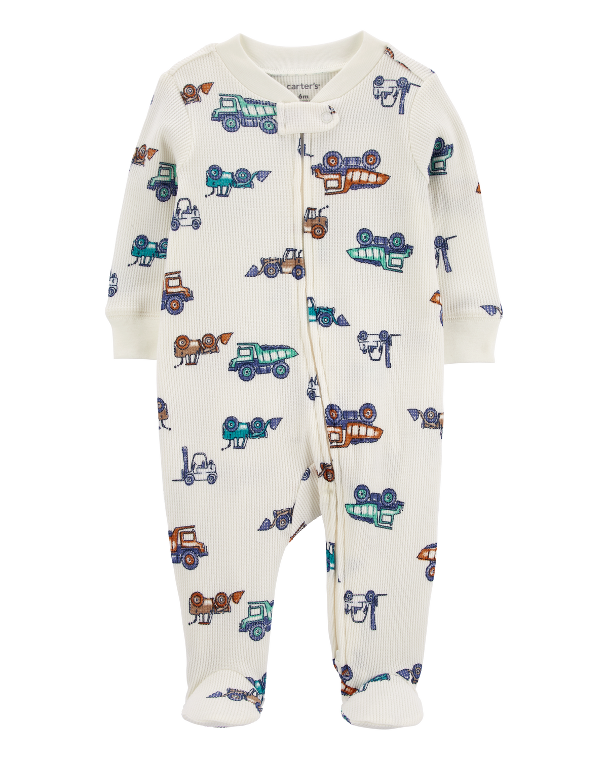 Baby Car 2-Way Zip Waffle Knit Sleep & Play Pajamas