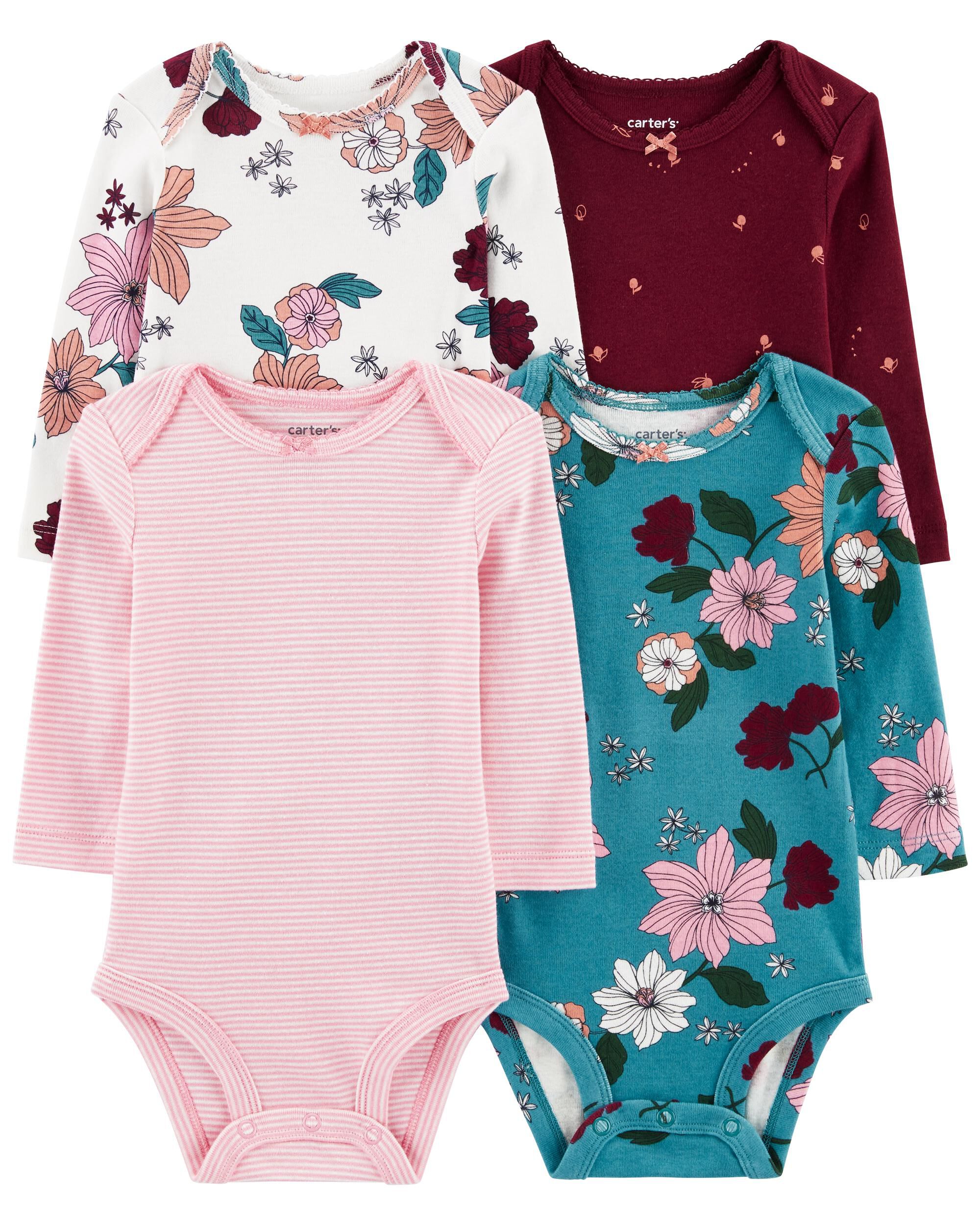 4-Pack Long-Sleeve Bodysuits - Carter's | Carter's