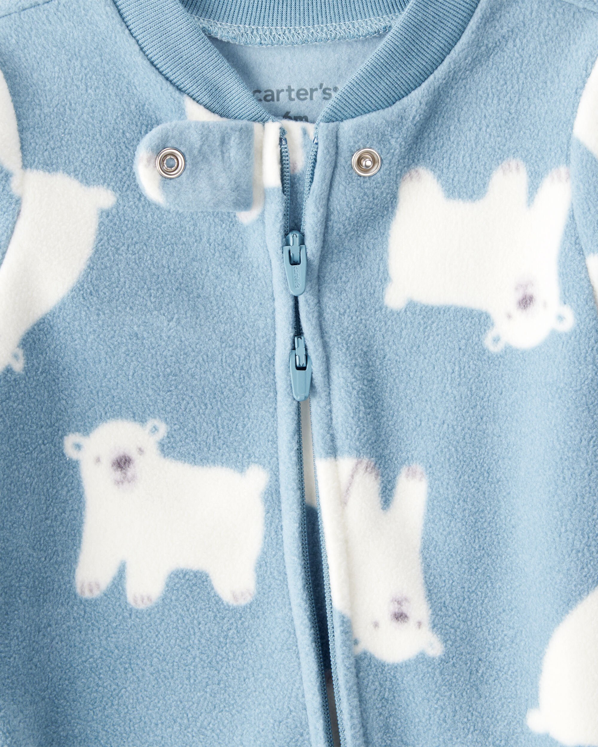 Baby Boy Polar Bear Loose Fit Long-Sleeve Sleep & Play Pajamas - Blue