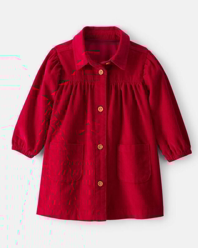 Product image 1 of Baby Girl Corduroy Long-Sleeve Dress - Red