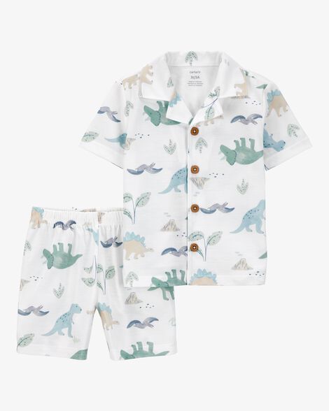  Product image 1 of Toddler Boy 2-Piece Dinosaur Coat-Style Loose Fit Pajamas